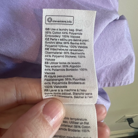 & Other Stories Women US 2 Cotton Stockholm Atelier Purple Embroidered Preppy - Picture 8 of 12